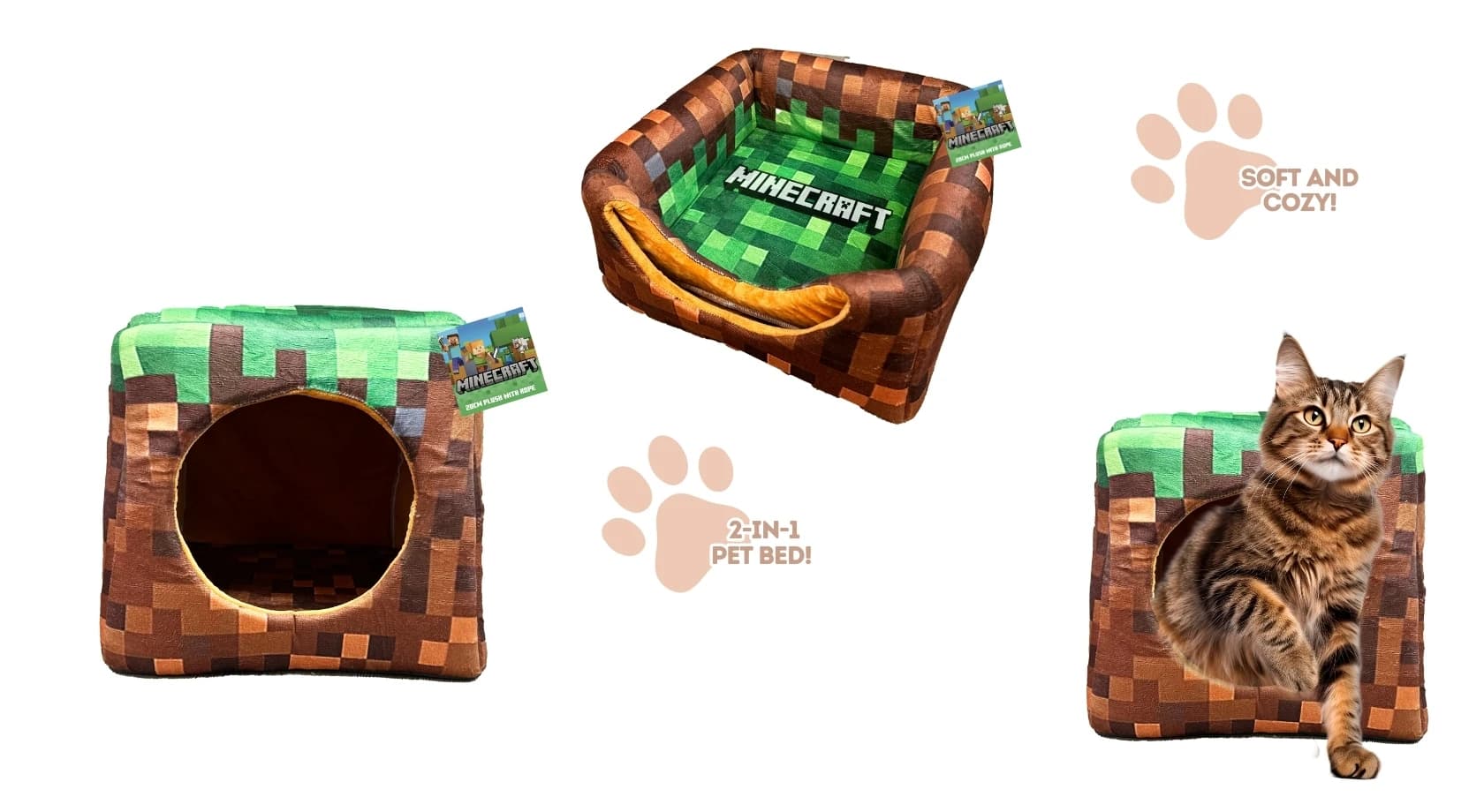 MINECRAFT CAT CAVE BED